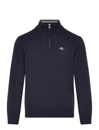 Gant Kids Shield Cotton Half Zip Sweater Navy 116