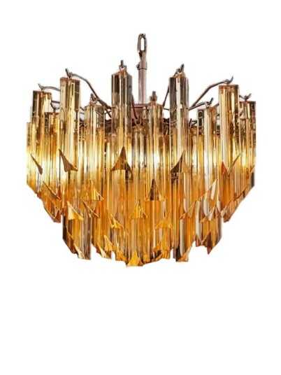 Murano lysekrone 107 prismer Rav Krom patinert