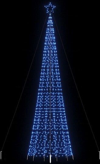  LED Juletre med Spikes 1534 LEDs Blå 500 cm