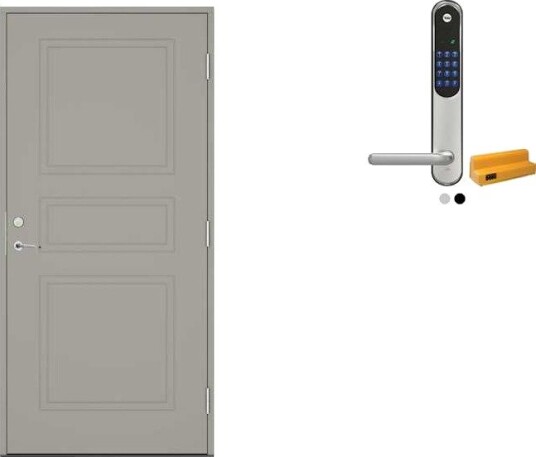 Ytterdør Swedoor Clever-Line+ Tyresta med Yale Doorman Classic Home