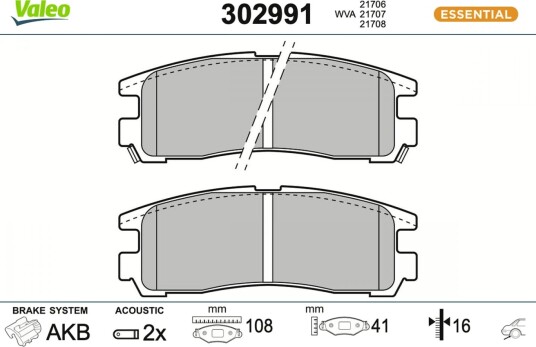 Bremseklosser VALEO 302991