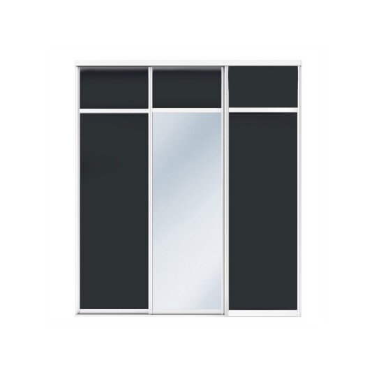 London Skyvedørsgarderobe Hvit/Sort + Speil Hvite Skinner 1230 Mm 2 Dører London Skyvedørsgarderobe Hvit/Sort + Speil Hvite Skinner 1230 Mm 2 Dører