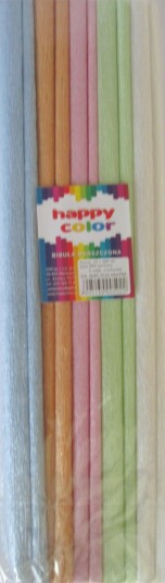 Happy Color Bibula Rynket 25X200 Cm Perlemor Mix Farger 5 Stk