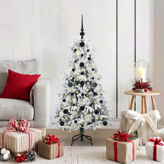 Kunstig sammensatt juletre med 150 LED grønn 120 cm PE og PVC