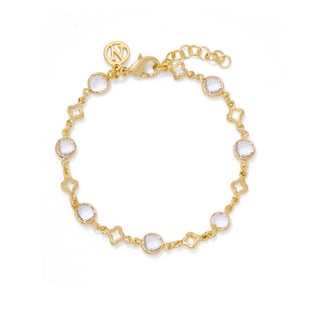 Nora Norway Clover Bracelet Gold Clear Nora Norway Clover Bracelet Gold Clear