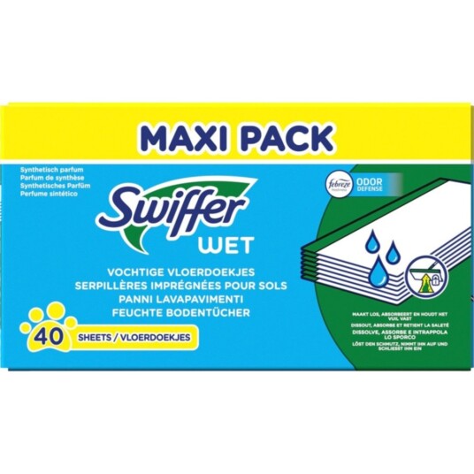 Swiffer Sweeper Wet Pet Rengjøringskluter Refill 40-pakning