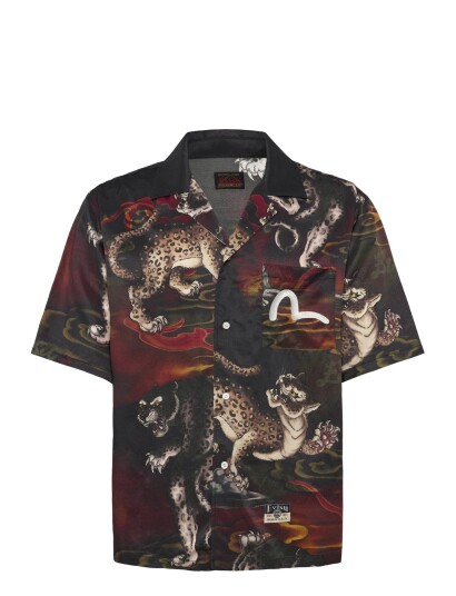 Evisu Leopard Aop Ss Shirt Multi/patterned S Evisu Leopard Aop Ss Shirt Multi/patterned S