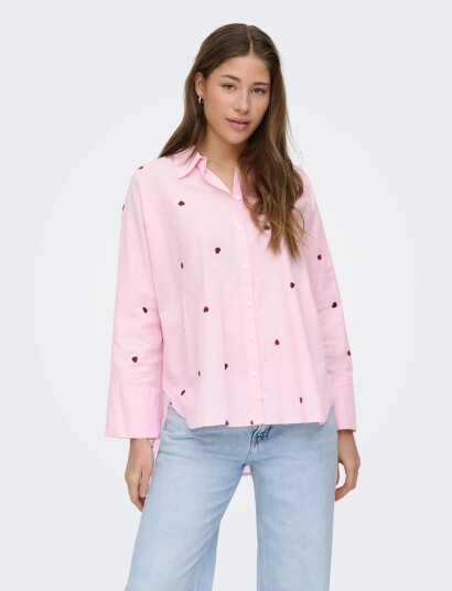 ONLY Onlnew Lina Grace Ls Emb Shirt Noos Wvn Pink XL ONLY Onlnew Lina Grace Ls Emb Shirt Noos Wvn Pink XL