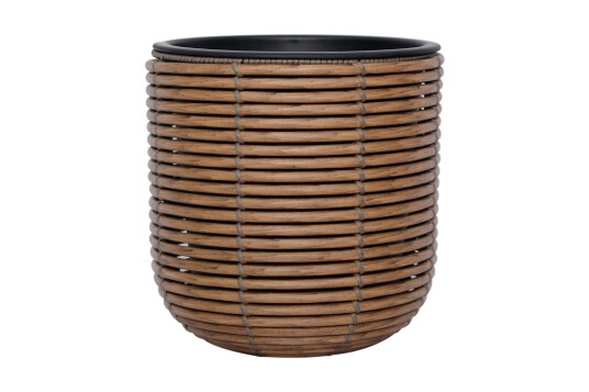 Wicker Blomsterkrukke D27xH28 cm Brun