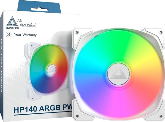 Montech HP140 ARGB PWM Kabinettvifte 140x140x25mm Hvit