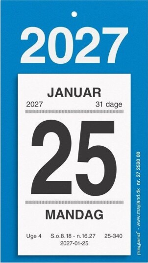Mayland Afrivningskalender m/bagsidetekst 2027 Mayland Afrivningskalender m/bagsidetekst 2027