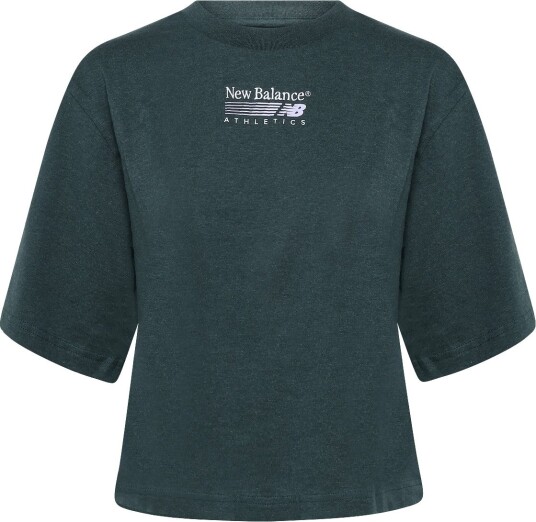 New Balance Trackside Relaxed T Shirt   NORDIC GREEN HEATHER   XL