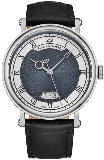 Alexander Herreklokke A153 04 Classic Blå/Lær Ø43 mm