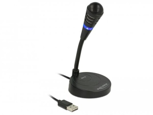 Delock Kondensator Mikrofon med Touch-Mute, Kablet, Sort