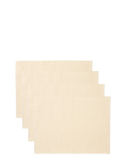 LINUM Uni Place Mat Rib 4 Pack Cream