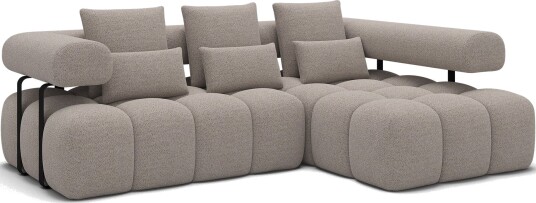 Levvi 3 seters boblete sovesofa med divan høyre Royal 18