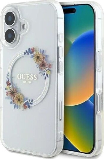 Guess MagSafe Deksel til iPhone 16 Plus med Blomsterkrans - Klar