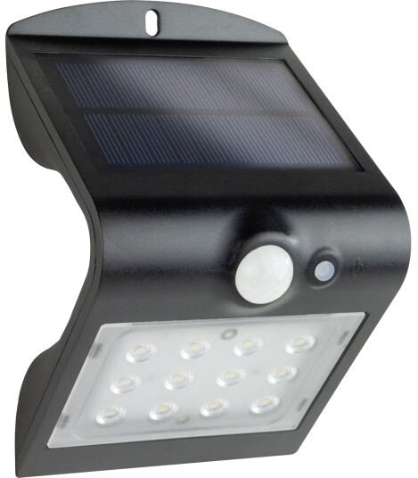 REV Butterfly LED solcelle vegglampe med sensor 1,5W svart