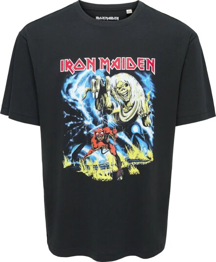 ONLY & SONS Onsiron Maiden Life Rlx Ss Lic Tee Black XXL