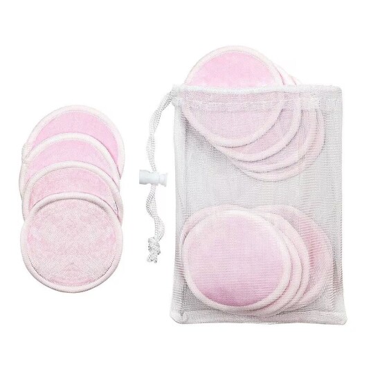 16x Gjenbrukbare Sminkepads Rosa 16x Gjenbrukbare Sminkepads Rosa