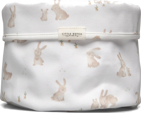 Little Dutch Oppbevaringskurv Rund Baby Bunny White One Size 21cm