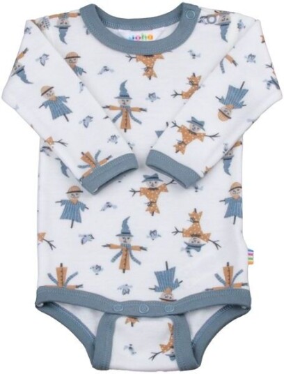 Joha Scarecrow body i ull/bambus Off White/Blue Joha Scarecrow body i ull/bambus Off White/Blue