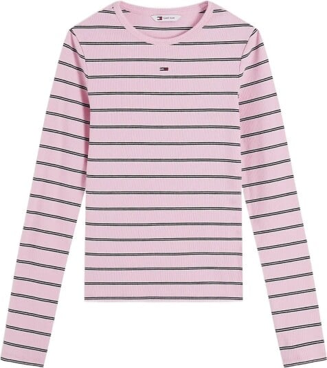 Tommy Jeans Tjw Slim Essential Rib Ls Pink XS