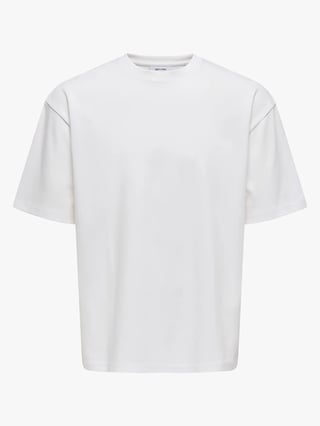 Only & Sons Caspian Airflex Boxy Short Sleeve Tee Hvit XXL Only & Sons Caspian Airflex Boxy Short Sleeve Tee Hvit XXL