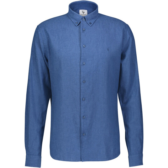 Declan Shirt Mid blue melange XL Linen/Viscose Shirt