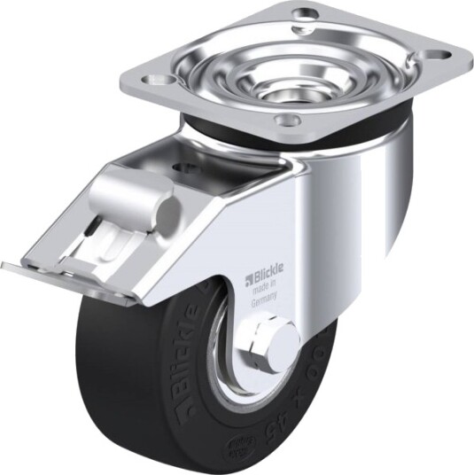 Blickle 610980 Lk-Se 100K-1-Fi Styrehjul Med Brems, Hjuldiameter 100 Mm, Bæreevne (Maks.) 270 Kg, 1 Stk