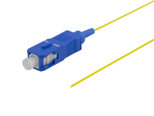 Deltaco 1,5m OS2 Simplex SC-Pigtail Fiberoptisk Kabel med UPC-kontakt