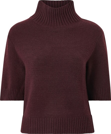 Gina Tricot Kortermet genser Short sleeve knitted polo top Rød