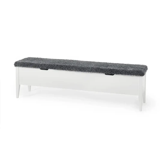 Torkelson Klinte benk 160 cm svart med ekte saueskinn Torkelson Klinte benk 160 cm svart med ekte saueskinn