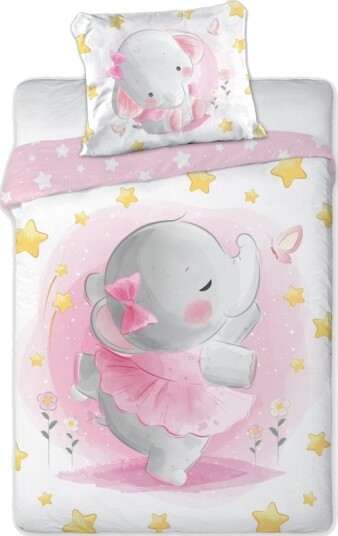 Junior Sengetøy Baby Elefant 100X135 Cm 100 % Bomull