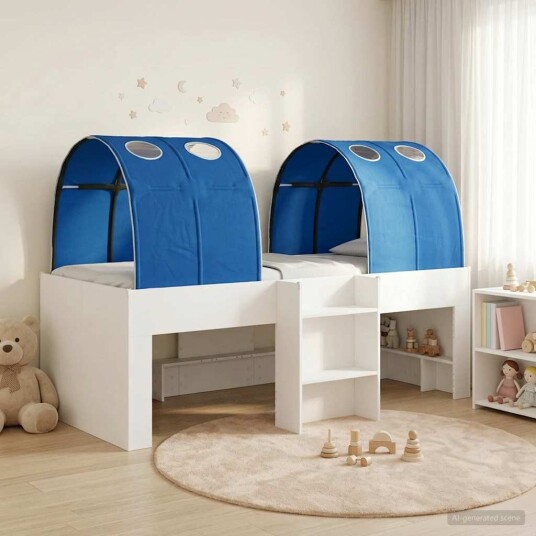  Seng med tunnel 4 pcs Hvit og blå Konstruert tre