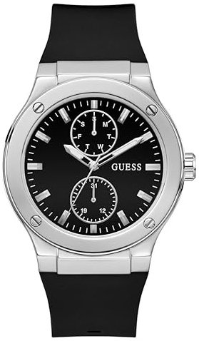 Guess Herreklokke GW0491G3 Jet Sort/Gummi Ø46 mm