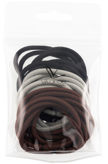 Avalea Hair Ties 25 pcs 4mm no metal black/grey/brown