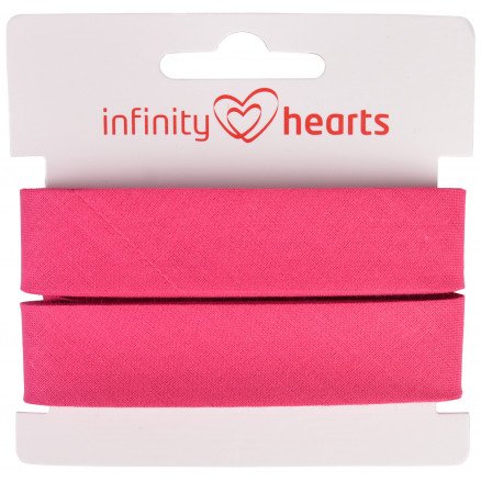 Infinity Hearts Skråbånd Bomull 40/20mm 95 Fuksia 5m
