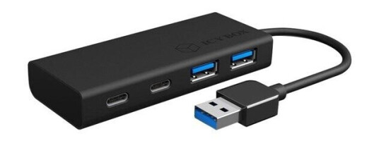 RaidSonic ICY BOX USB-hub - 4 porter - Svart RaidSonic ICY BOX USB-hub - 4 porter - Svart