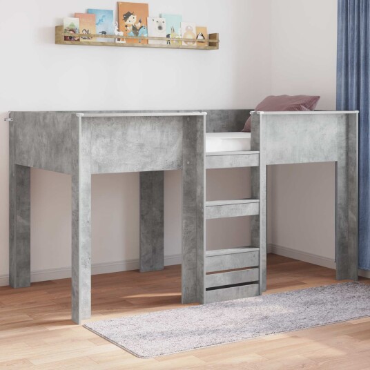  Køyeseng for Barn Betonggrå 90 x 200 cm Konstruert tre