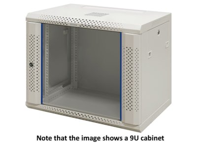 Toten 19" veggkabinett, 12U, 600x450, glassdør (hvit)