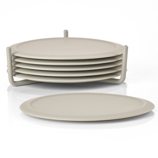 Glassbrikker 6 stk med holder natur Glassbrikker 6 stk med holder natur
