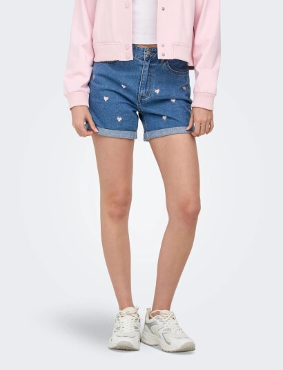 ONLY Onlvega Hw Embroidery Dnm Shorts Guanoos Blue S ONLY Onlvega Hw Embroidery Dnm Shorts Guanoos Blue S