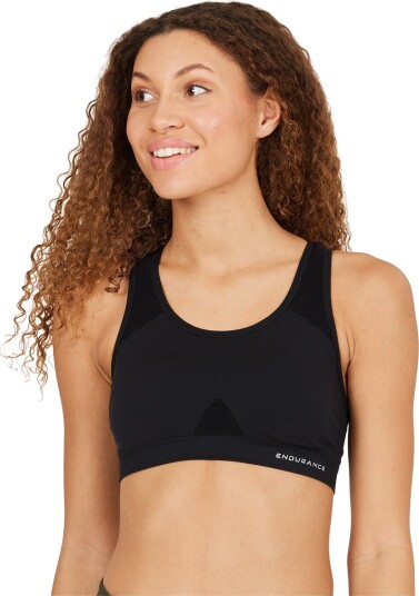 Endurance George West Medium Support Sports BH Dame Svart XS