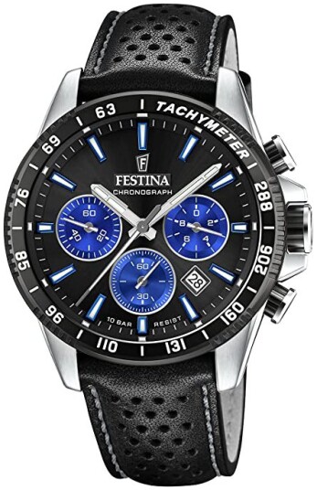 Festina Herreklokke F20561 6 Timeless Sort/Lær Ø45 mm Festina Herreklokke F20561 6 Timeless Sort/Lær Ø45 mm