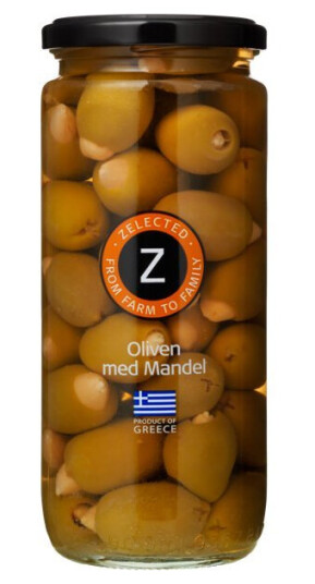 Oliven M/mandel Zelected 510g Oliven M/mandel Zelected 510g