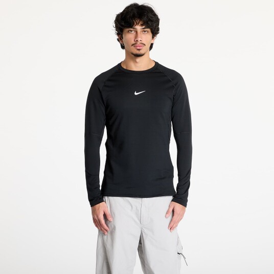 T skjorte Nike Pro Warm Men"s Long Sleeve Top Black/ White XXL