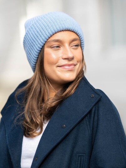 Selected Femme Mary Knit Beanie Blå ONE SIZE