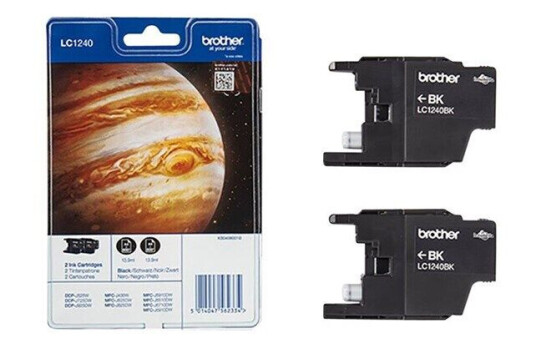 Brother LC1240BKBP2 / LC1240BKBP2 2-Pack Black Ink - Blekkpatron Svart