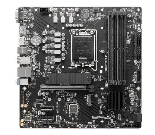 MSI PRO B760M-P Micro-ATX Hovedkort LGA1700 med B760 Chipset og USB-C MSI PRO B760M-P Micro-ATX Hovedkort LGA1700 med B760 Chipset og USB-C